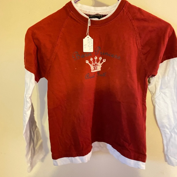 Ariat Kids Long Sleeve Tee in Red and White - Picture 1 of 1